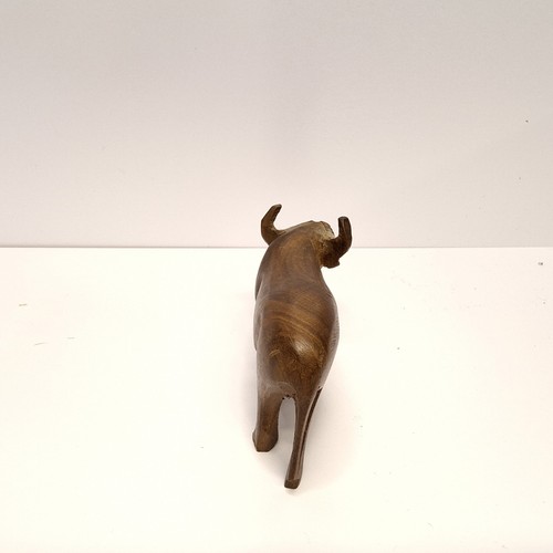 Vintage ręcznie rzeźbiona drewniana bawolia wodna sztuka ludowa posąg figura rzeźba  - Zdjęcie 5 z 7