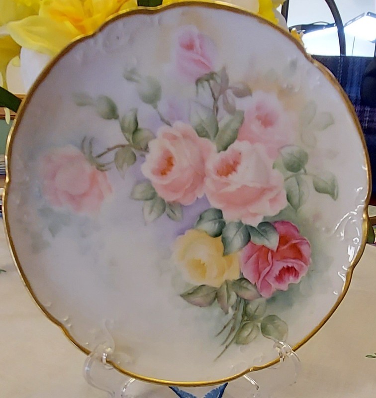 Vintage Transferware  6 3/4 Inch Plate  With Roses
