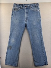 Vtg Levi s Orange Tab 517 Jeans Mens 36x33 Fits 33x31" Bootcut Distress Made USA