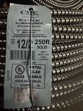CME MC-A TYPE MC ALUMINUM ARMOR WITH GROUND 12/2 250ft Solid