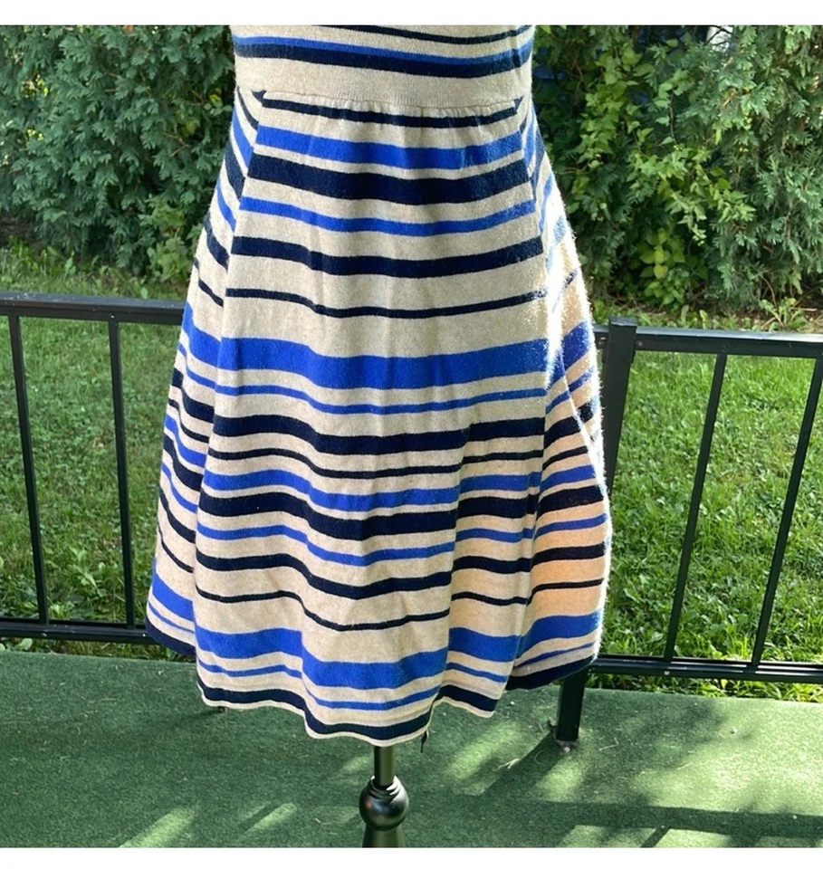 SPARROW anthologies size XS Blue and Cream Striped Midi Dress - Image 3 of 4