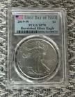 2019-W American Burnished Silver Eagle - First Strike - Graded PCGS SP70
