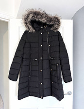 George Maternity Women’s Black Quilted Hooded Puffer Jacket Full Zip M