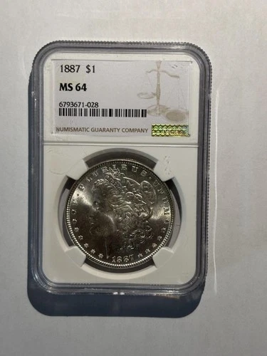 1887 MS64 Morgan Silver Dollar NGC Certified