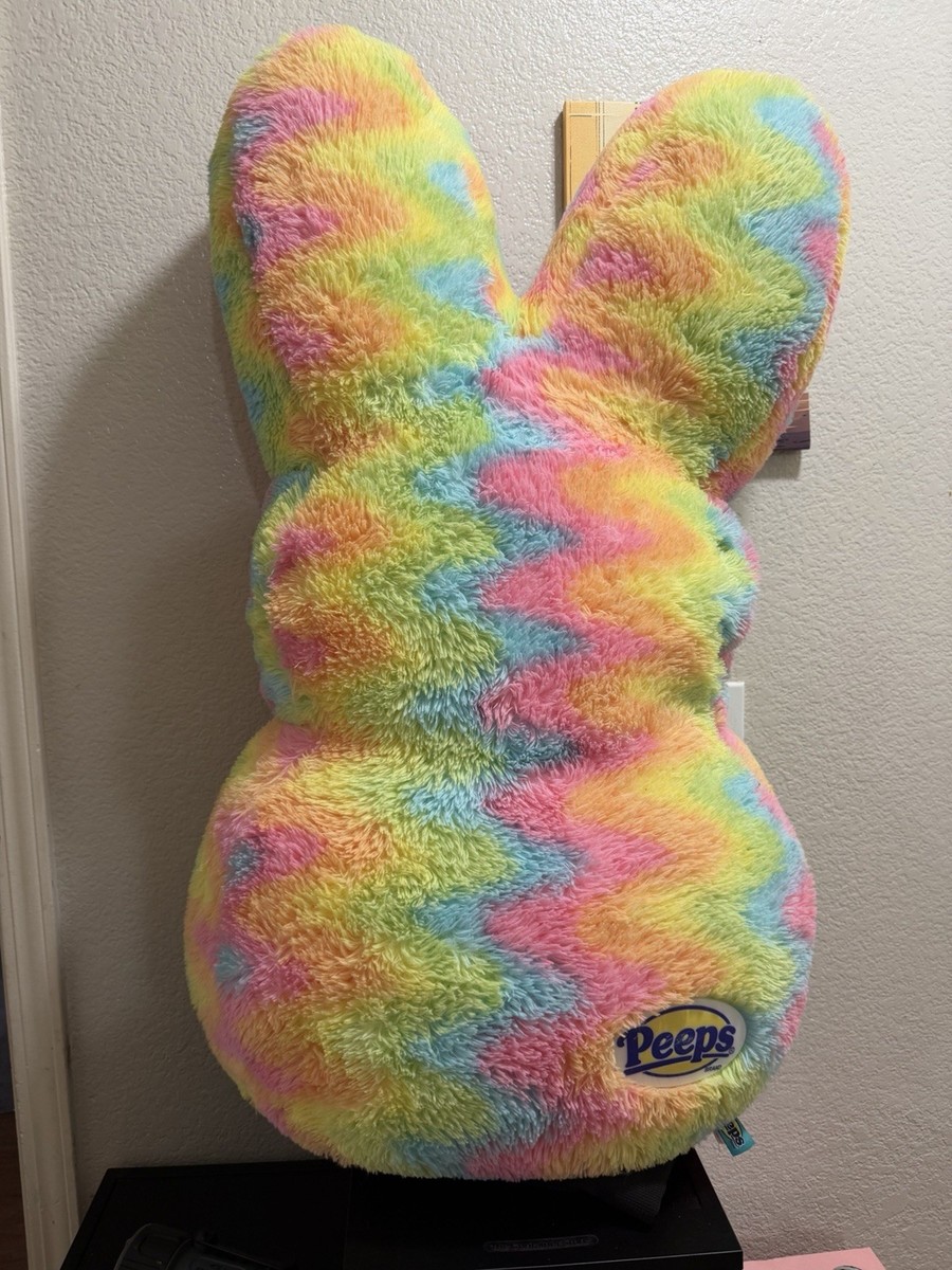 NWT Jumbo Peeps Easter Bunny Plush Rainbow Tie Dye 42
