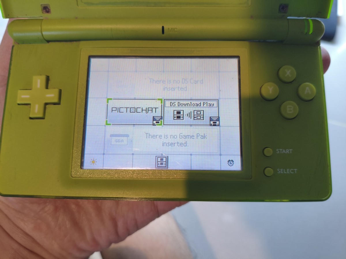 Nintendo DS Lite Lime Green Handheld Console, W/ Charger. Tested