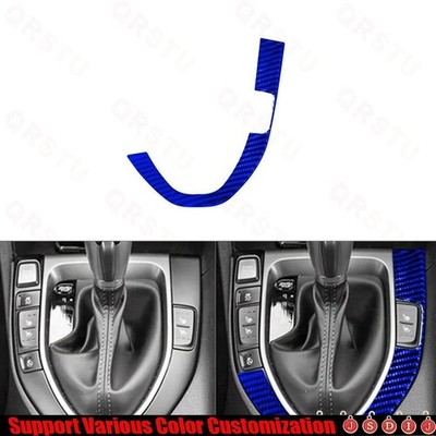 Blue Carbon Fiber Gear Shift Outer Strip Cover For Hyundai Veloster JS 2019-2022