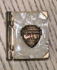 Vintage Disney MCM 1950's Disneyland Charm Gold & Mother of pearl book box 