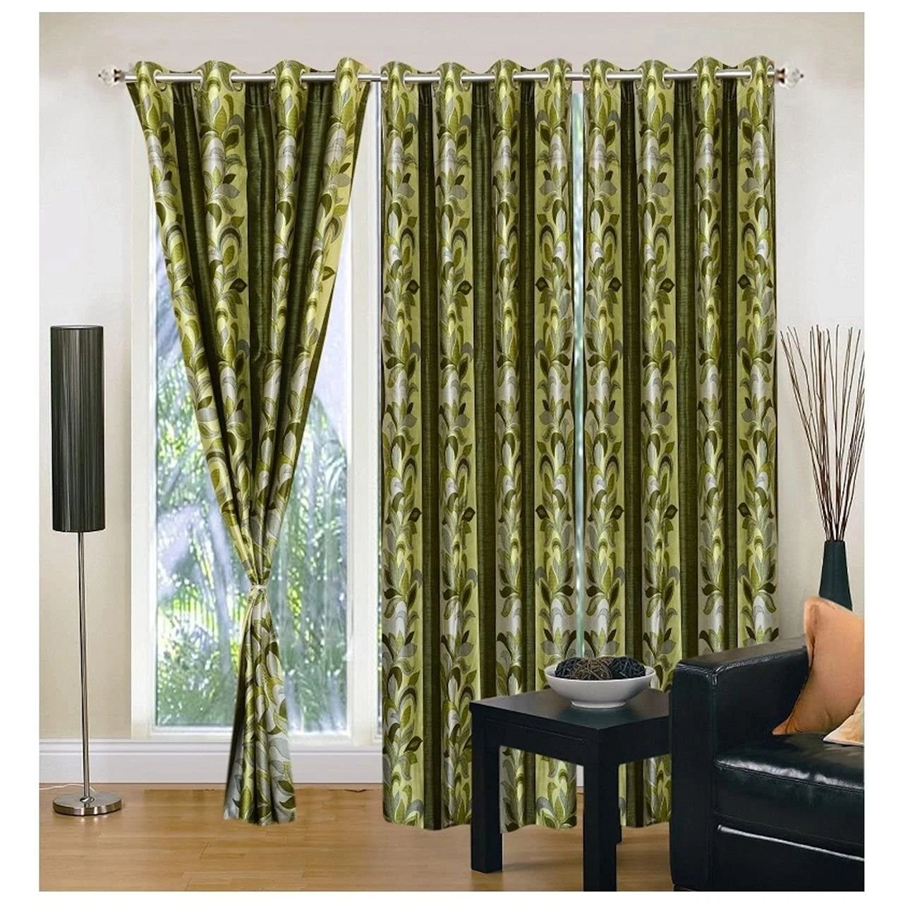 New Polyester Curtain Set Long Door 9 Feet Pack of 3