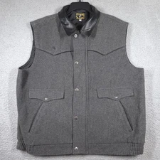 Wyoming Traders Vest Mens 2XL XXL Gray Nevada Virgin Wool Lined Full Zip Western
