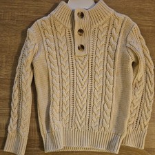 Baby Gap Cable Knit Sweater, 4 Years, Beige