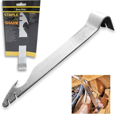 Staple Shark - Multi-Purpose Staple Puller & Prybar, Electrical Wire Staple Remo