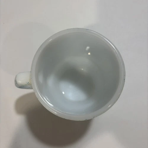 Vintage Fire King Coffee Tea Mug Milk Glass Blue Speckled