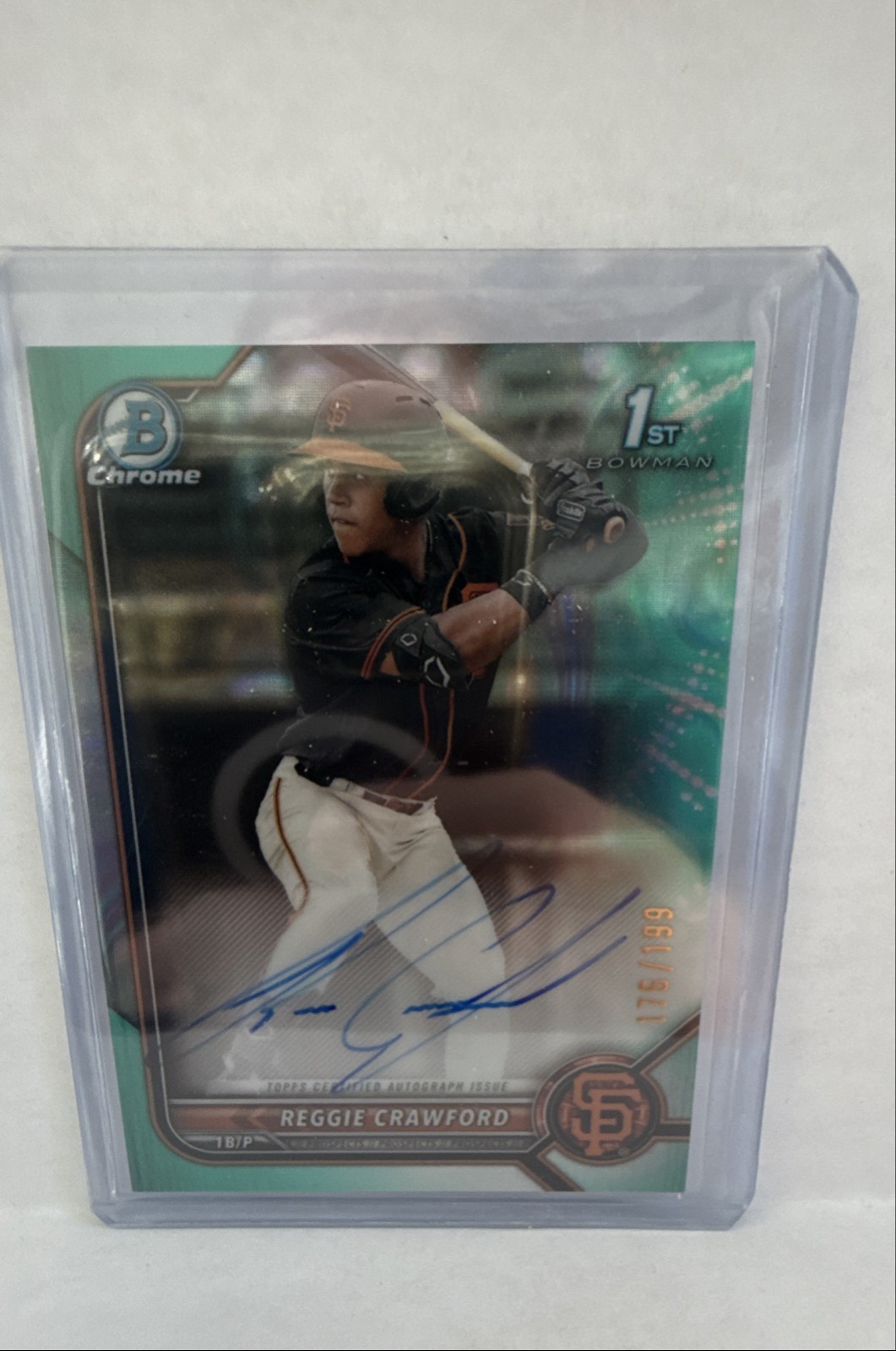 2022 Bowman Draft- Chrome Draft Pick Auto Reggie Crawford #CDA-RC Aqua Lava /199