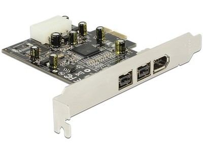 Delock PCI Express Karte > 2 x extern FireWire B + 1 x extern FireWire A
