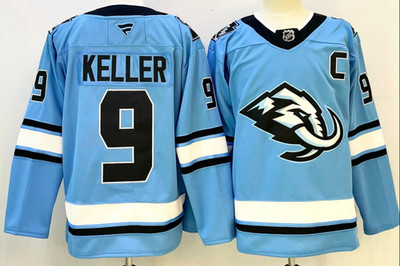 Men's Keller #9 Blue Utah Mammoh 2026 ALL Stitched All Sizes
