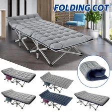 NAIZEA Heavy Duty Folding Camping Cot Adults Military Cot Folding Bed W/ Mat