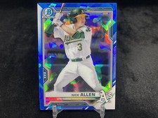 NICK ALLEN 2021 BOWMAN CHROME SAPPHIRE #BCP-147 PROSPECT BASE CARD / ATHLETICS