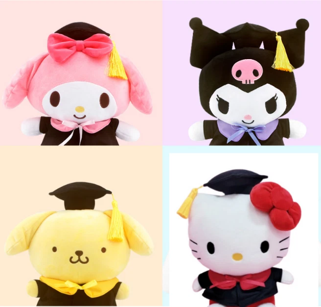 Graduation Doll Sanrio My Melody Kuromi Hello Kitty Pompompurin 28cm H