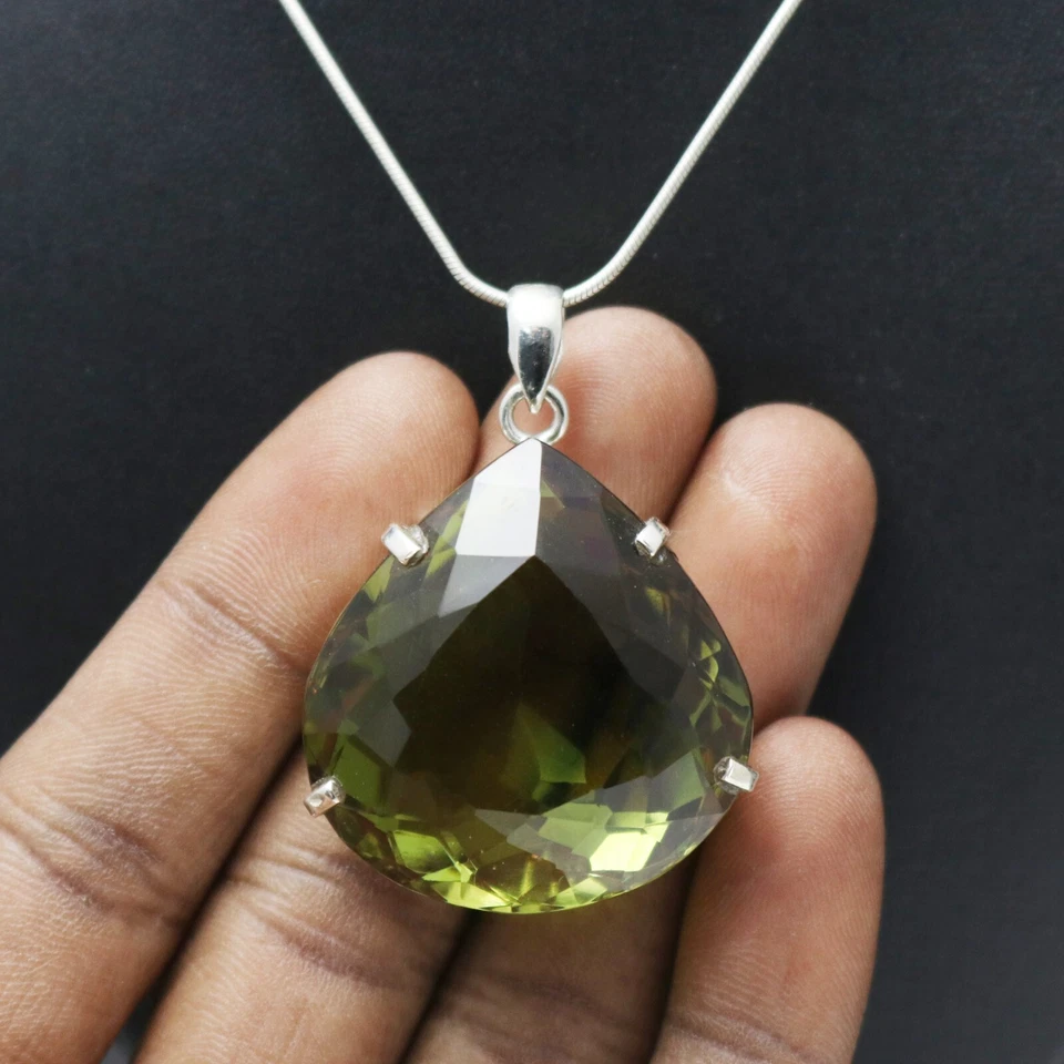 100 Ct. Pear Cut Color Changing Alexandrite 925 Silver Pendant for thanksgiving - Image 3 of 4