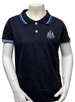 Newcastle United offizielles schwarzes NUFC Jungen Baumwolle Polo Top T-Shirt von Castore