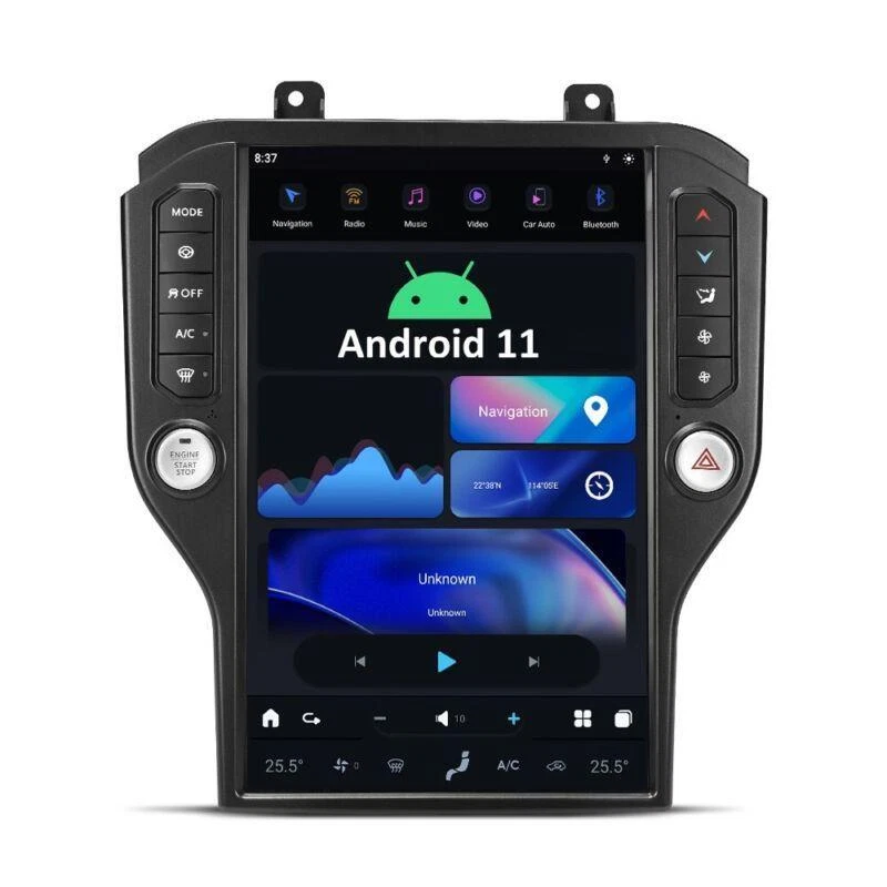 Android11 Tesla Style Smart Radio Gps Vertical Screen Fit Ford Mustang 2015-2022 - Image 3 of 4