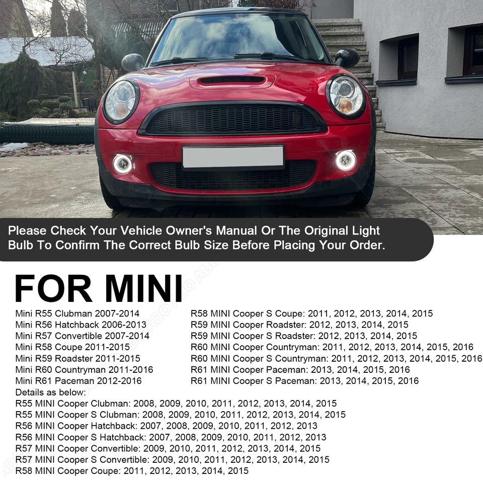 LED-Tagfahrlicht-Nebelscheinwerferlamp for Mini Cooper S R55 R56 R57 R58 R59 R60 - Bild 3 von 4