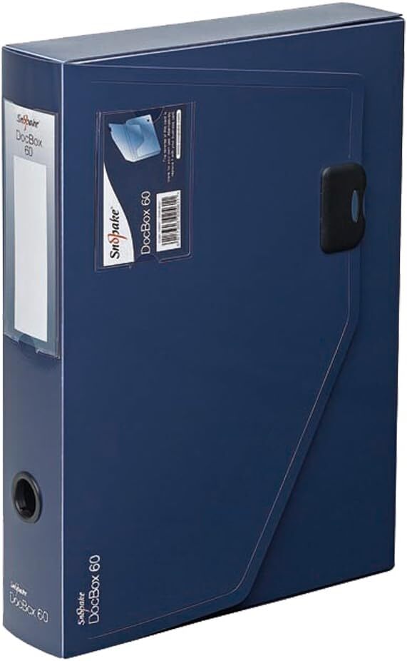 Snopake A4 DocBox Темно-синий 60-миллиметровый файл в картонной коробке с защелкивающимся замком [1 упаковка] Ref 12867