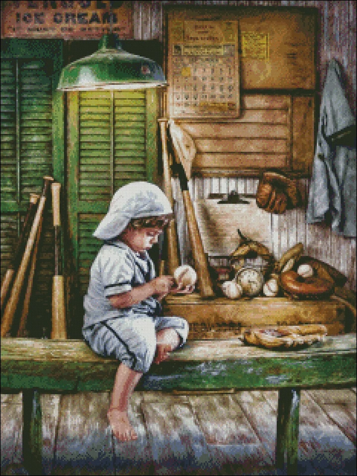 Vintage Baseball - DIY Chart Counted Cross Stitch Patterns Needlework 14 ct     - Image 2 of 2