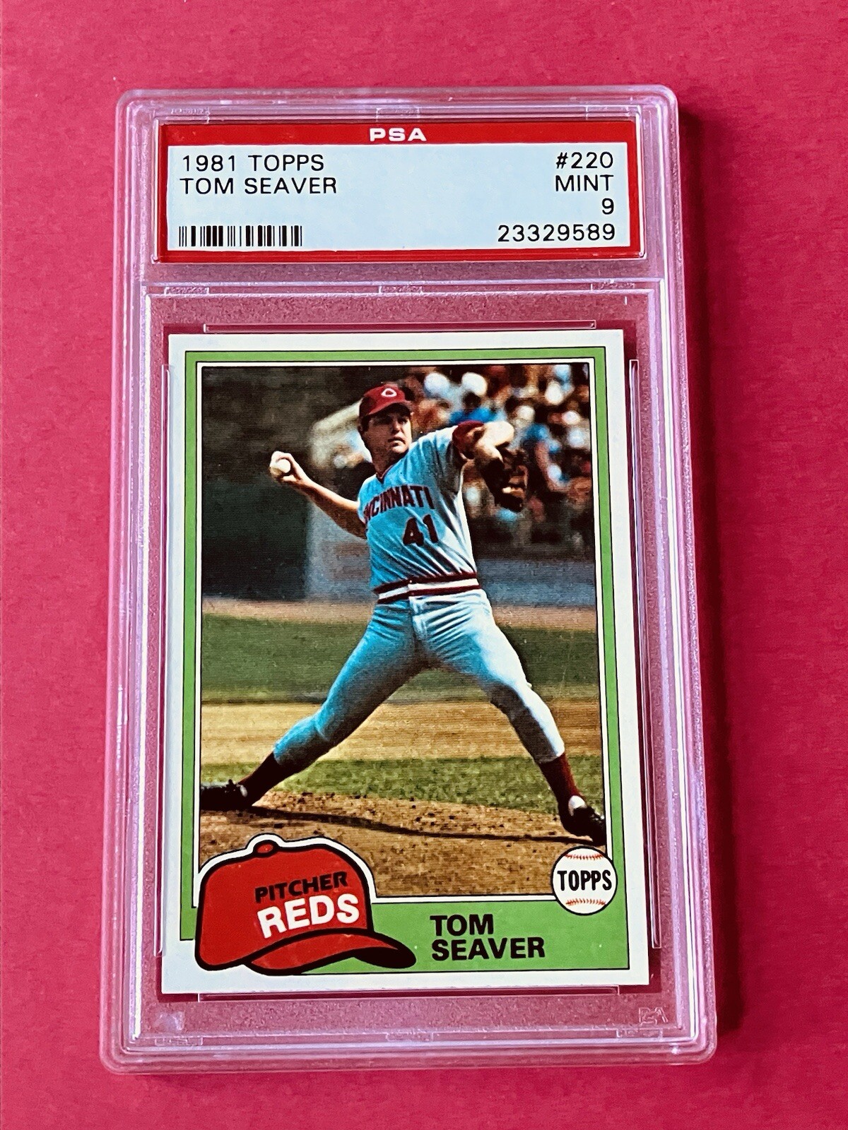 1981 Topps TOM SEAVER #220 Reds HOF PSA 9 MINT "Tom Terrific"