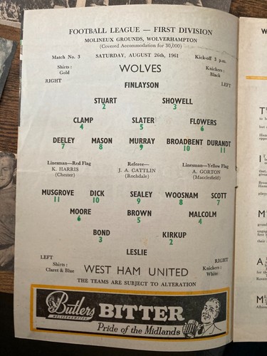 Wolves HOME & AWAY 1957/58 1958/59 1959/60 1960/61 1961/62 1962/63 FREE POST - Picture 280 of 394