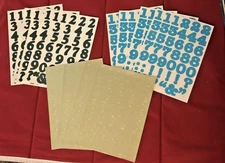 Creative Memories 123 NUMBERS Stickers TEAL Blue, GOLD or EVERGREEN Lot of 4