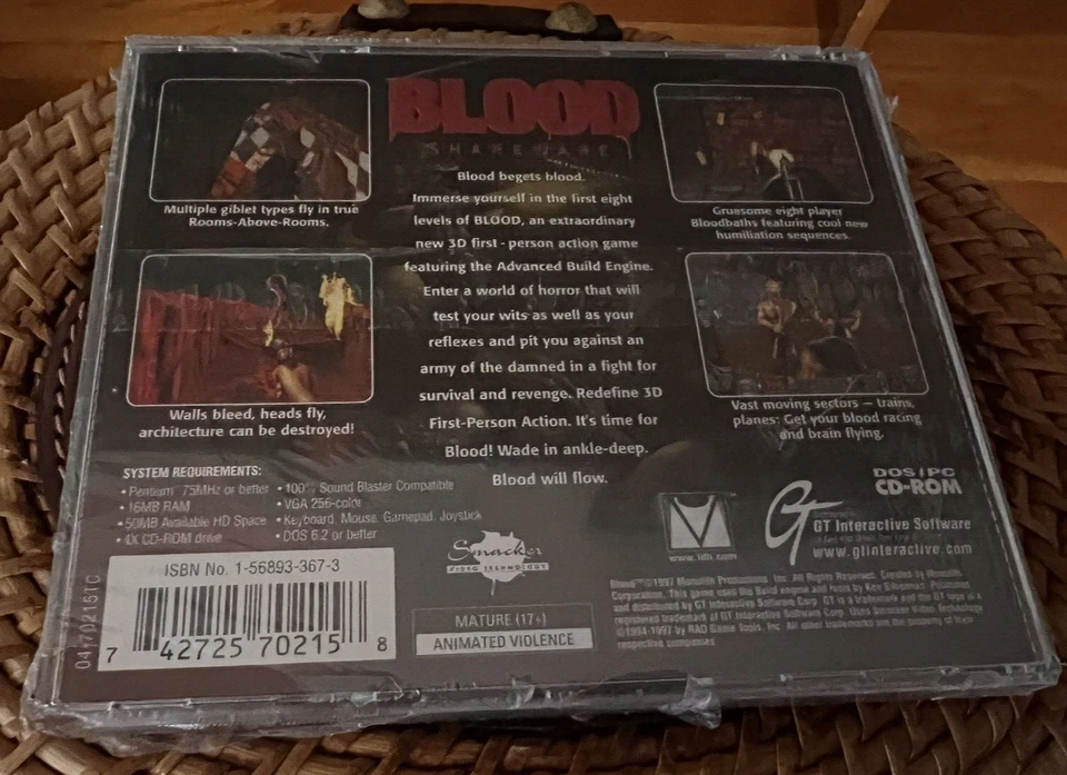 BLOOD Shareware: Spill Some 1997 DOS/PC, CD-ROM Survival Horror Game NEW SEALED! - Image 2 of 4