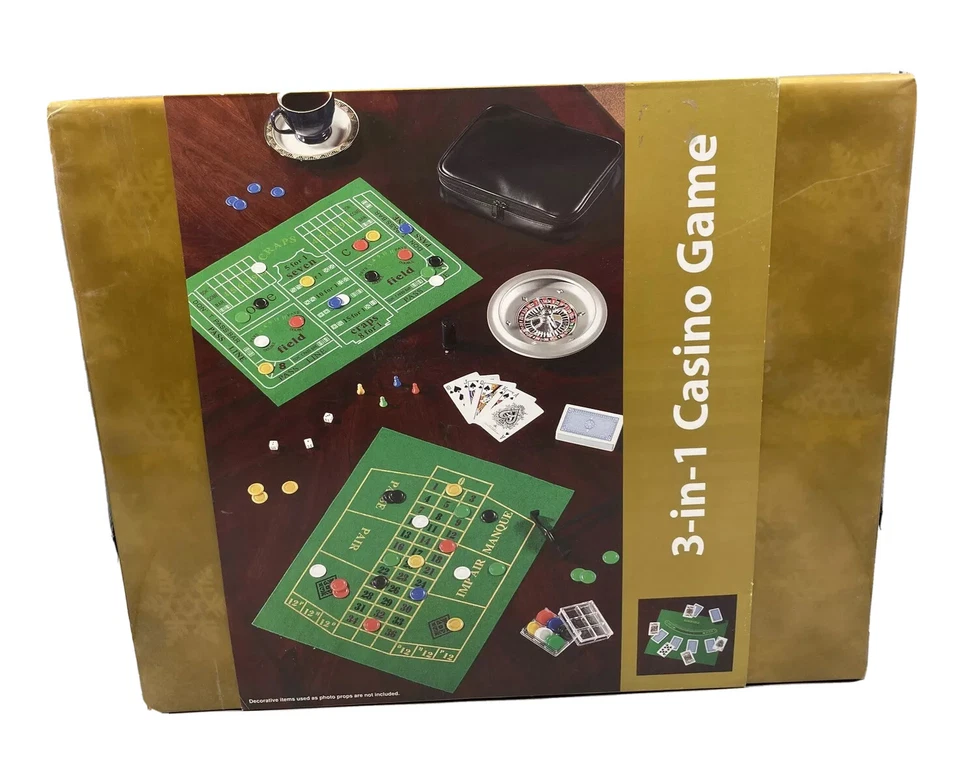 Juego de Casino 3 en 1: Mesa de Blackjack, Rueda de Ruleta, Juego de Mesa Regalo Envuelto Foto 3 de 4