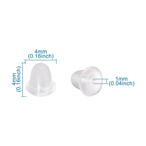 200x Pendientes de Seguridad de Goma de Garganta Transparente Suave Hágalo usted mismo Hallazgos - Imagen 3 de 5