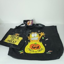 2 Vintage Garfield In Bag Mask Trick or Treat Halloween Candy Lot 1978 New Tags