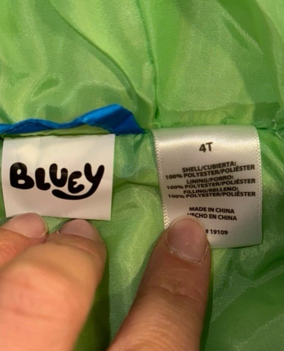 Bluey & Bingo Puffer Toddler's Jacket new 4T Blue image 6
