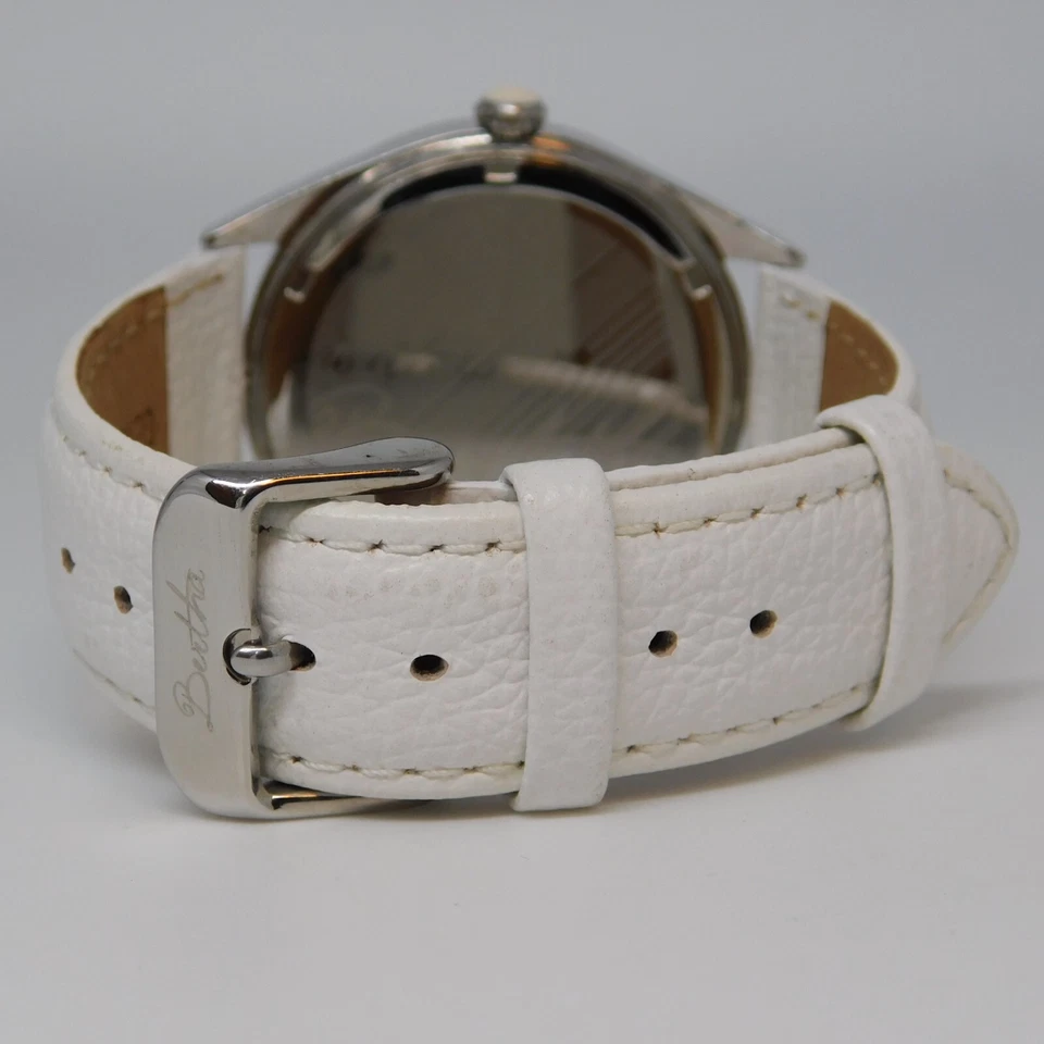 Reloj Bertha Cuero Genuino Cuarzo Analógico Unisex Batería Nueva Foto 3 de 4