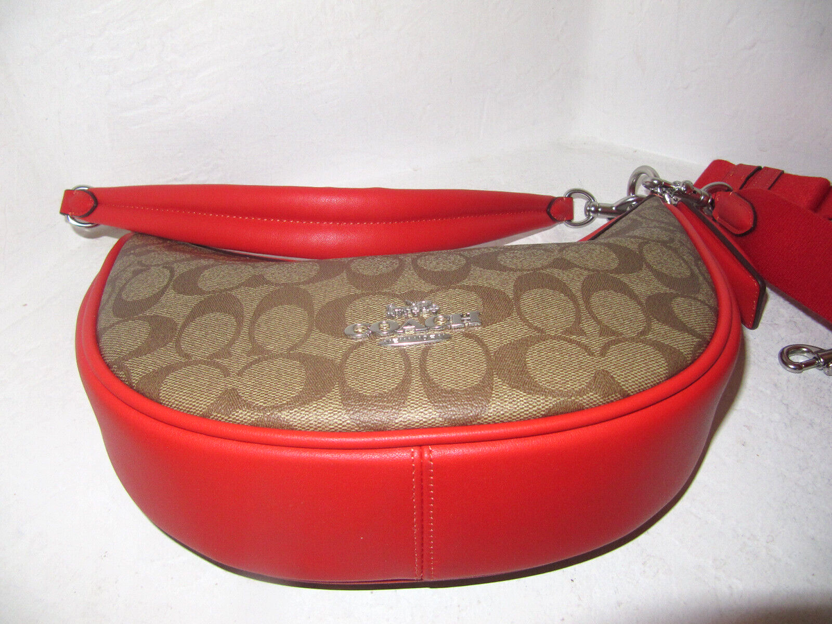 新品 コーチ COACH ショルダーバッグ ARIA SHOULDER BAG カーキ/マイアミレッド 公式】コーチアウトレット | アリア ショルダー バッグ・シグネチャー