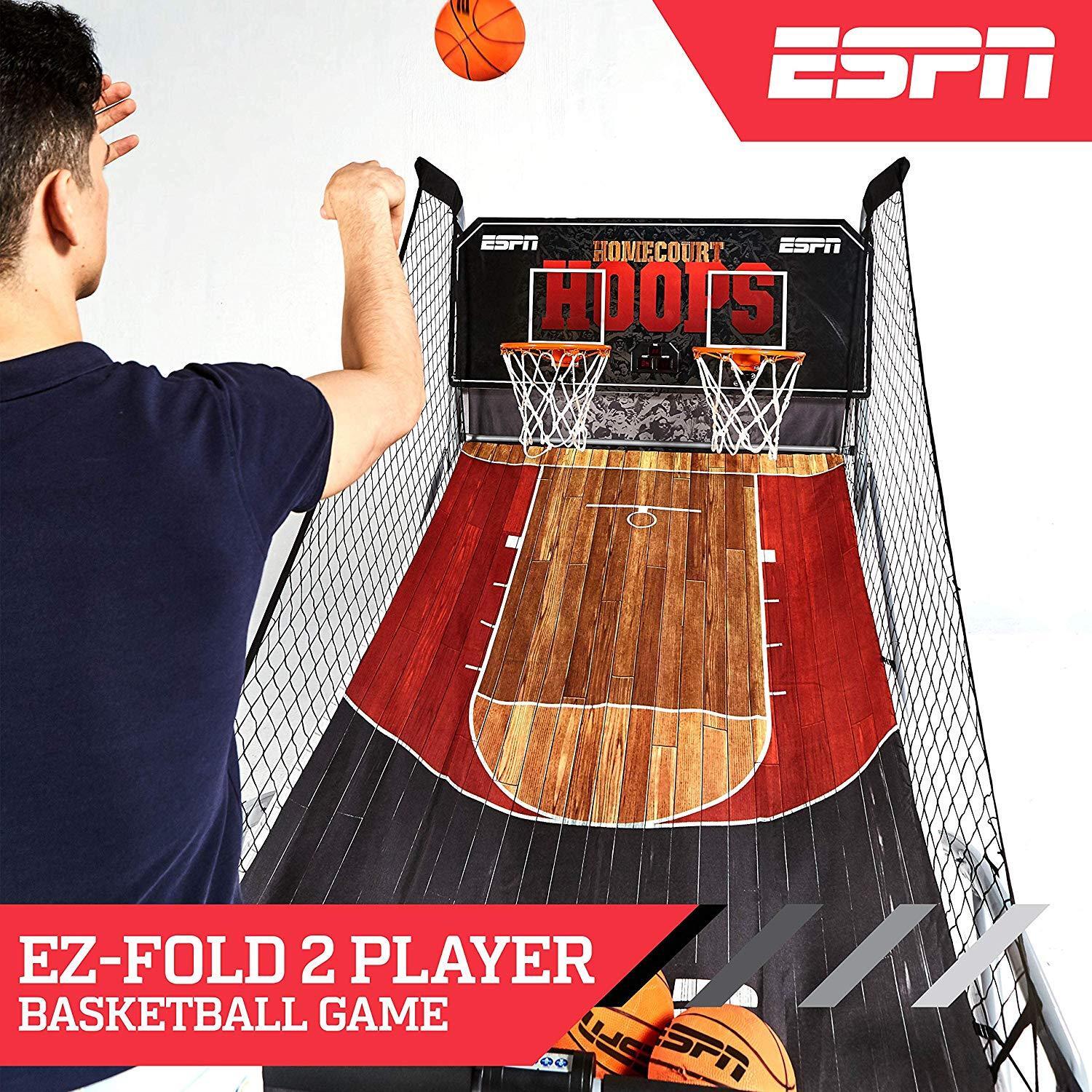 ESPN EZ Fold Indoor Basketball Game for 2 Players with LED Scoring