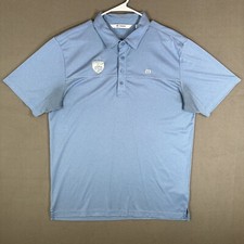 Travis Mathew Shirt Mens XL Blue Golf Short Sleeve Sports Polo Embroidered READ