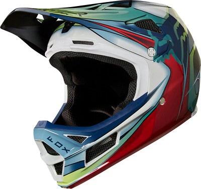 Fox Racing Rampage Pro Carbon Kustm Helm weiß/rot/schwarz GROSS mit Tasche