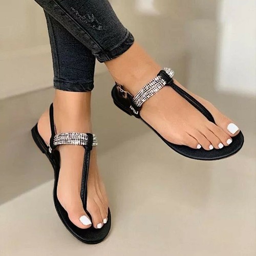 Ladies Chic Sandals Dressy Rhinestone 