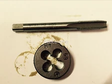 1pc HSS Machine M7 X 1mm Plug Tap and 1pc M7 X 1mm Die Threading Tool