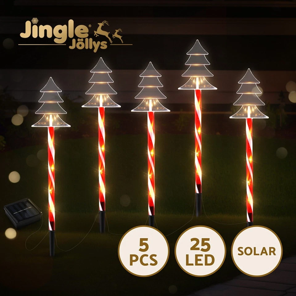 Jingle Jollys 5 PCS Christmas Lights Path Ground Light Garden Decorations 25 LED