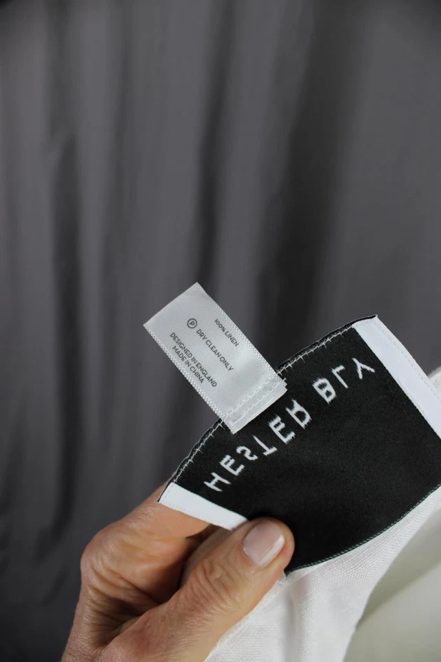 Hester Bly Women's Ivory 100% Linen Round Neck Short Sleeve Shift Dress One Size - Image 4 of 4