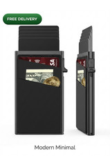 RFID Blocking Card Holder Wallet Pop Up Aluminum Slim Minimalist Up to 8 Cards