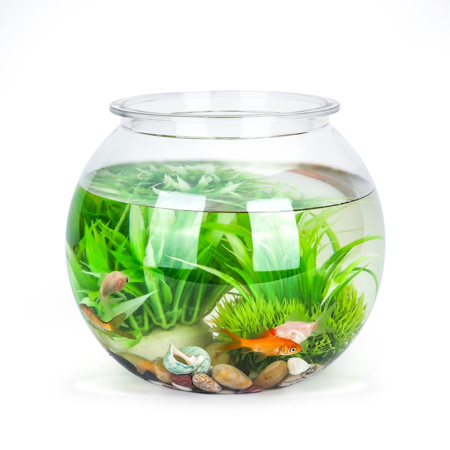 Bocal à poissons rond de 20 cm en plastique pour décoration de salon