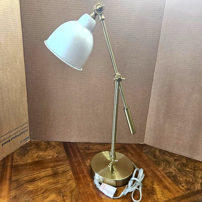 Heavy INTERTEK High Quality Brass 26'' Tall Multi-Adjustable Table/Desk Lamp.