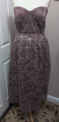 Asos Midi-Ballkleid mit Bandeau-Spitze in Lila UK 18